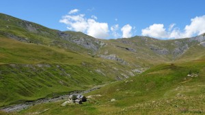 le refuge vu de l'alpage supérieur