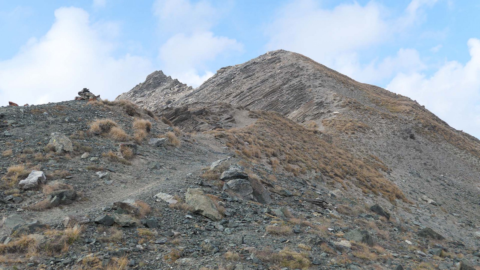 descente du sommet sud de la crête