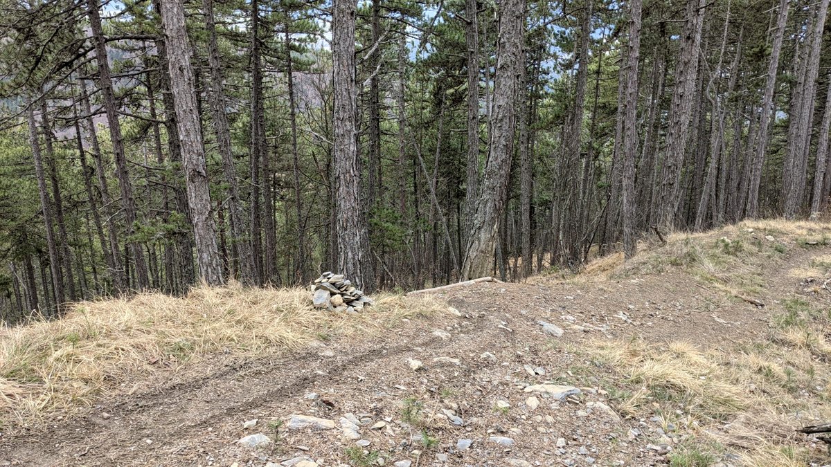 le sentier démarre à gauche, au cairn.