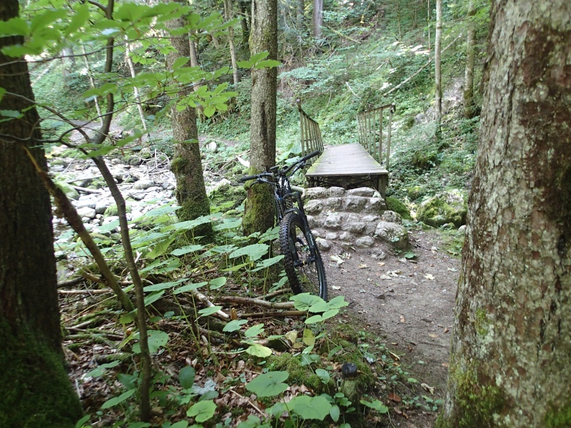 Deux passerelles agrémentent la fin du sentier dont une comporte une surprise à sa sortie !