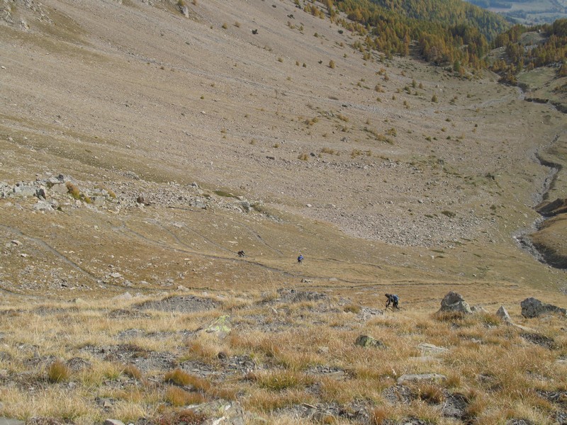 Lors de la descente. La chapelle des Séyères se trouve au début de la foret.
