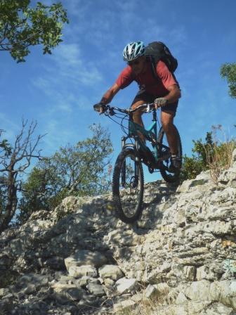 Départ de la descente, la première grosse marche