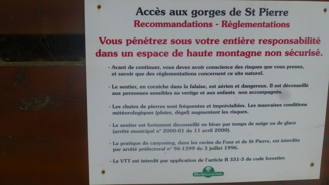 Affichage relevé en 2015 sur le parking