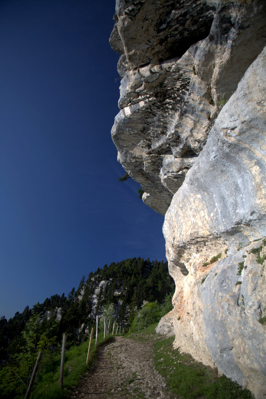 Section roulante sous les falaises