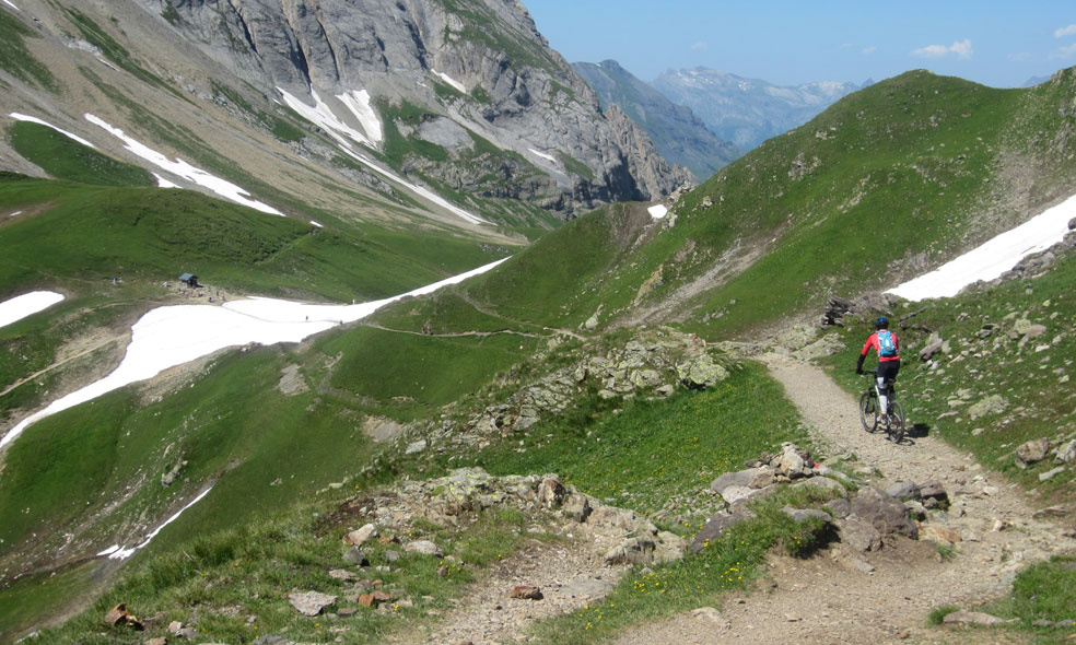 Col du bonhomme : Retour par le col du bonhomme et son névé