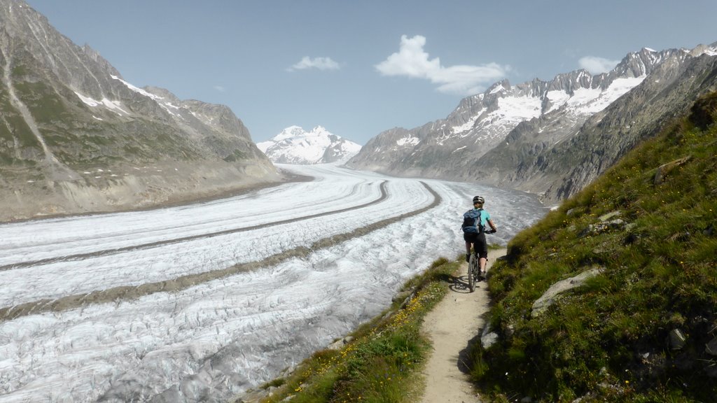Alesch : Fin du sentier, on est plus près du Glacier. Attention à l'expo !