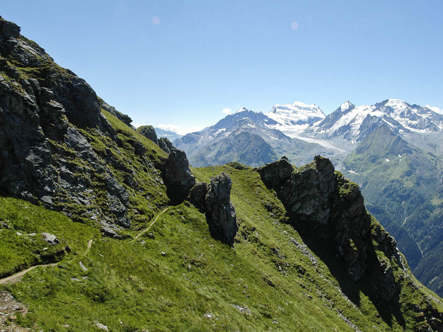 val de Bagnes : Sentier sous les têtes de Louvie