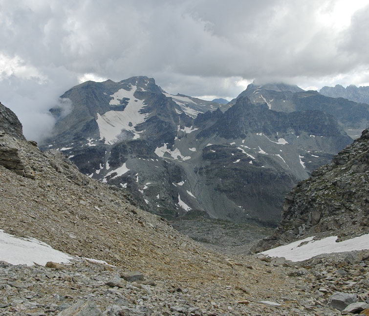 Val Clarea : Colle dell' Agnello, vue sur le versant d'Ambin