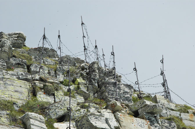 Val Clarea : Les barbelés de la Punta Tricuspide