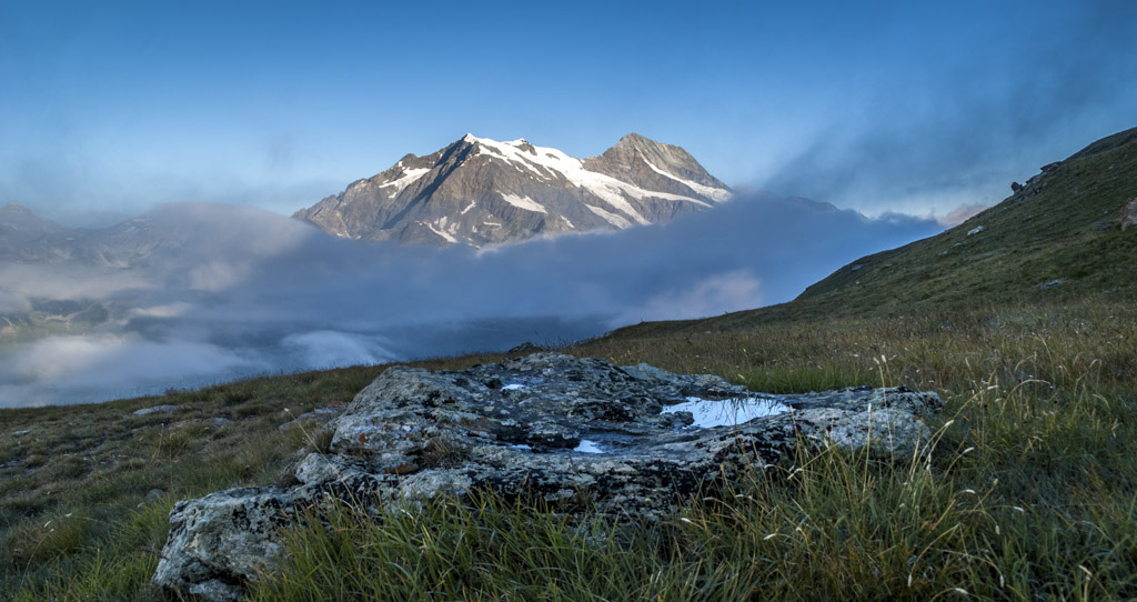 Plan de la Casette : lever du jour sur le Mont Pourri