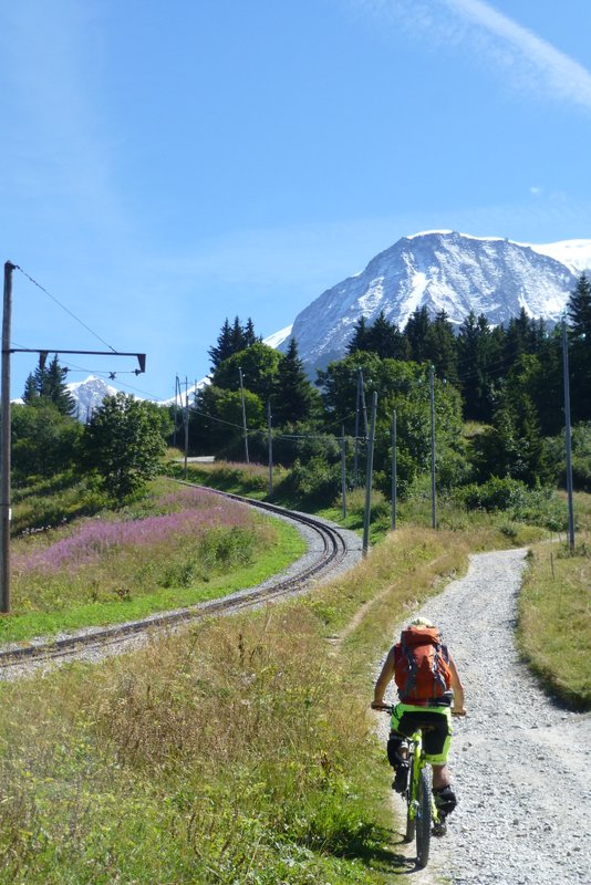 Montée à Bellevue : La piste a la même inclinaison que la crémaillère !