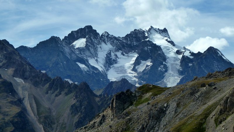 La Meije en neige : Tiens La Grave se rapproche