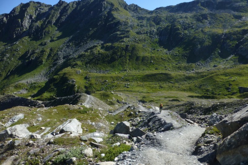 Descente de la moraine