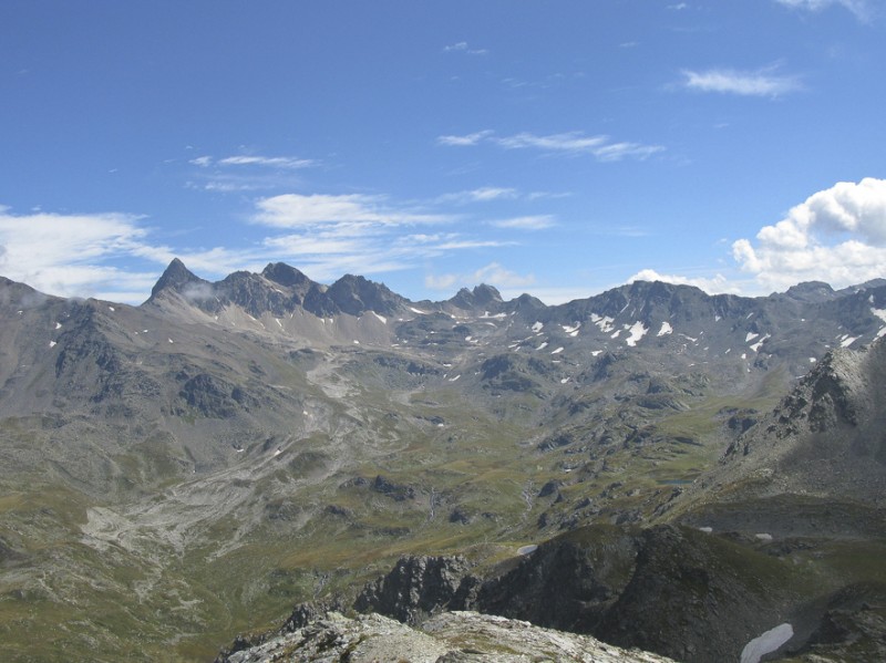Passage de la Pissine : Panorama du sommet sur le massif du Thabor