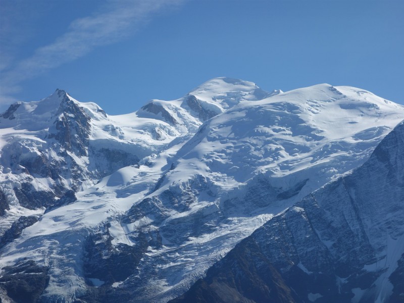 Zoom : Mt Maudit, Mt Blanc, Dôme du Gouter.