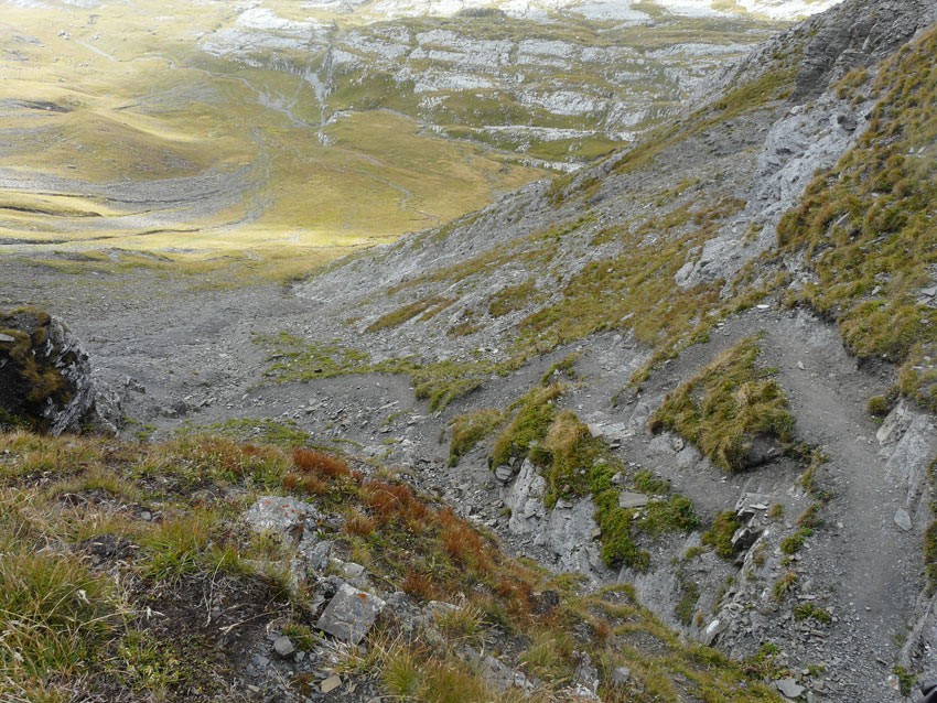 Depuis le col : Premiers virages pas évidents