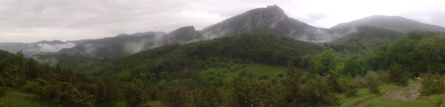 Beau paysage en quittant Montségur