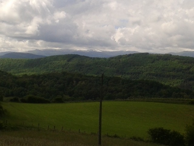 Les montagnes blanchies la veille remontrent timidement le bout de leur nez. 