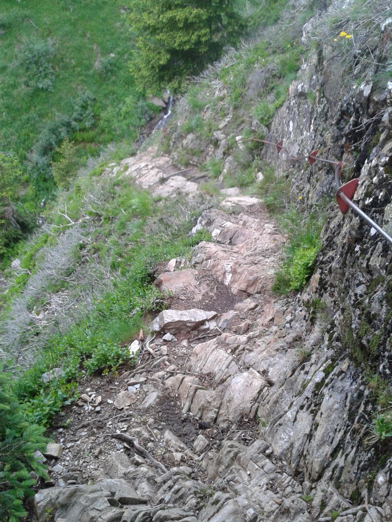 200m au dessus du Parc, un long passage en rochers