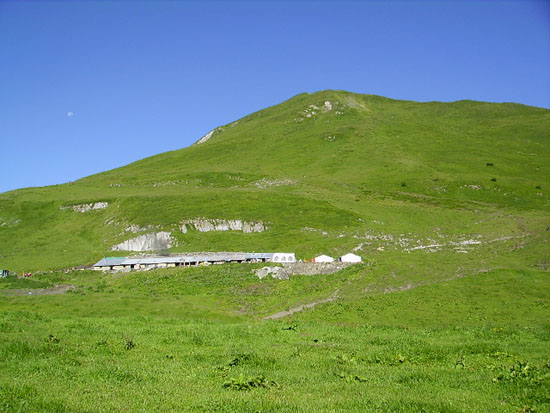 La Peule, montée au grand col : Arrivée sur la Peule, montée au grand col Ferret