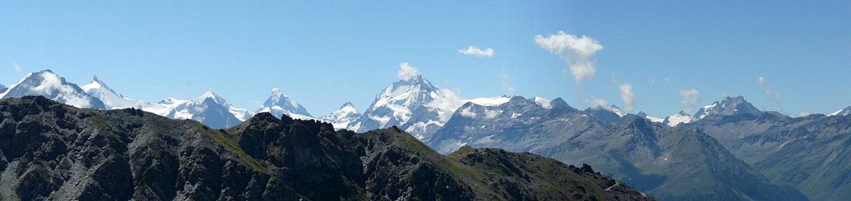 Alpes Valaisannes : Vue du sommet de l'Illhorn sur les 4000 valaisans