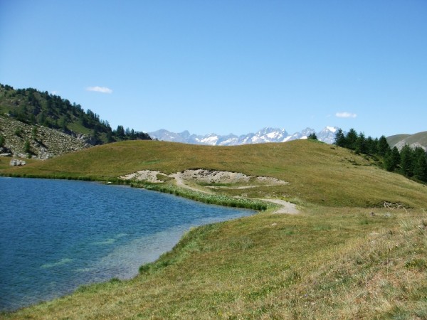 Lac du Lauzet : Nager dans une eau douce et tiède avec une telle vue... :-)