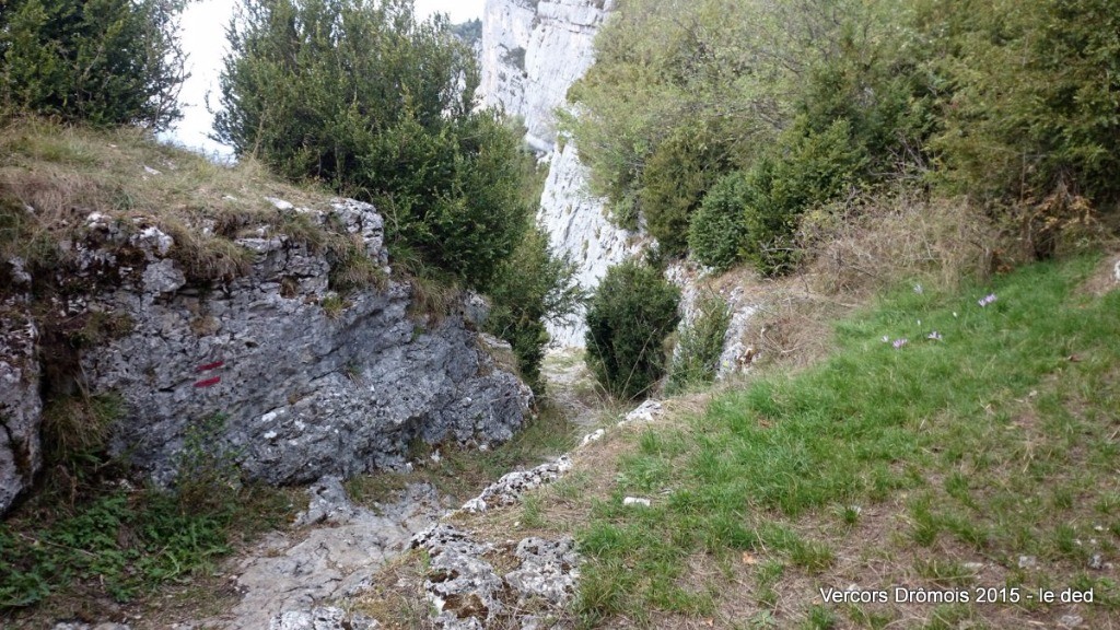 le départ du sentier versant Ouest