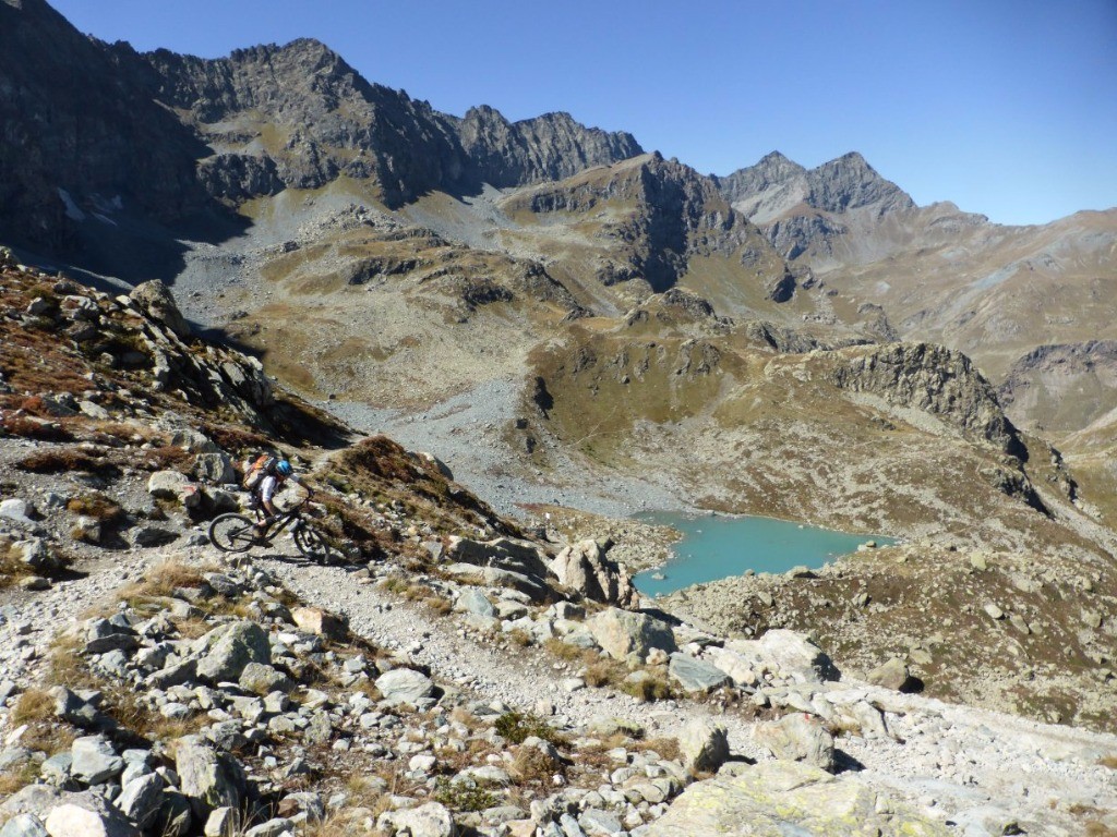 la moraine sous le col du Viso, partie haute