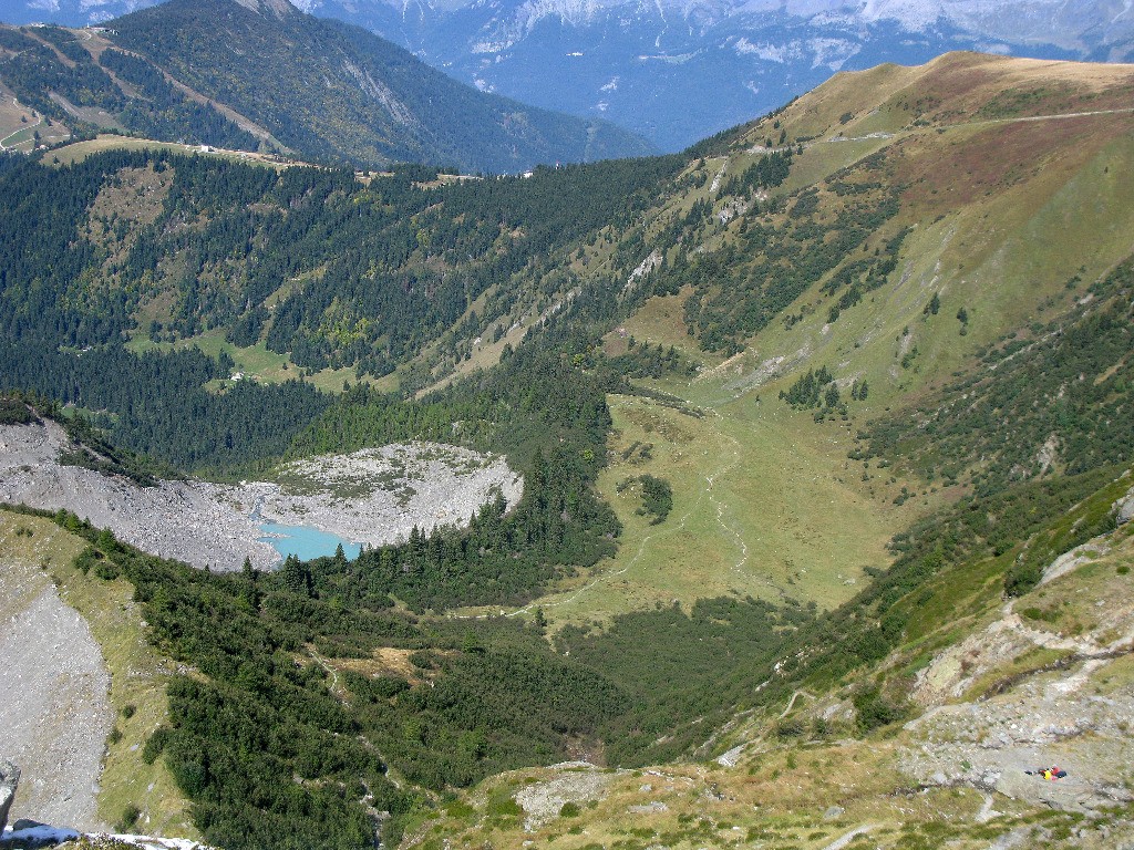 Vue plongeante sur la partie basse de la descente