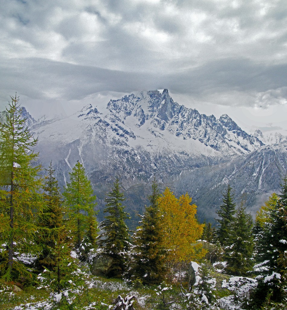 Charlanon, vue sur l'aiguille Verte