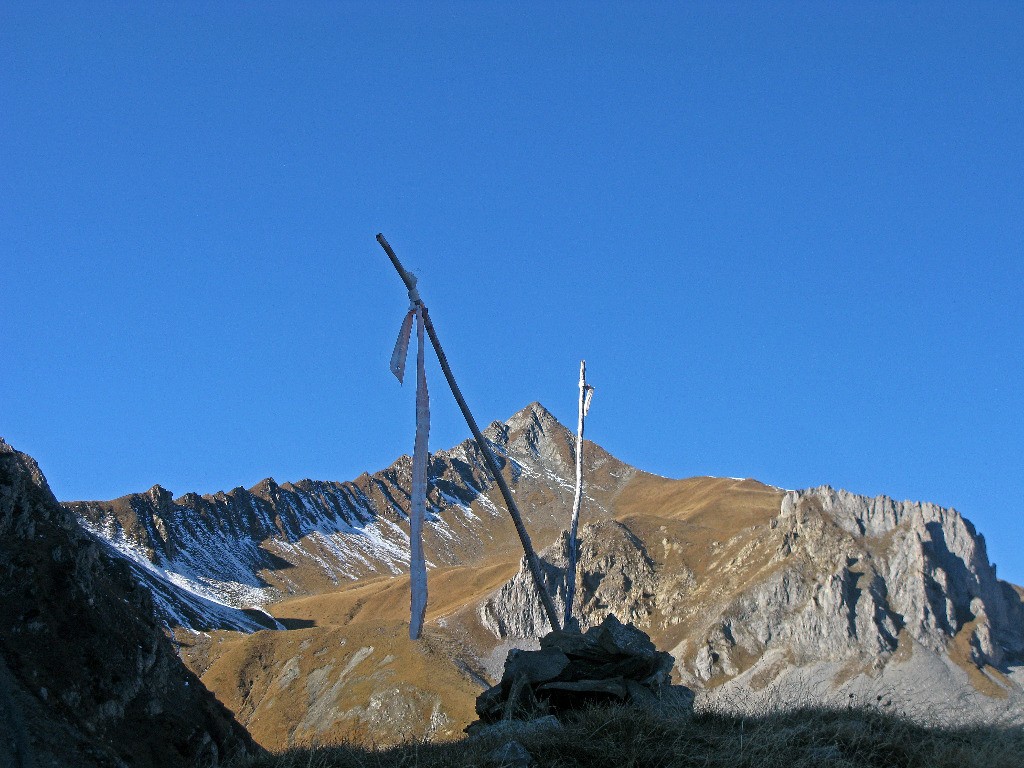 Au petit col avant le vallon de Pouprezaz. Un petit air d'himalaya !