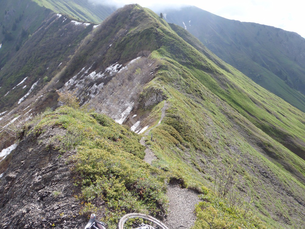 Sentier aérien : Au pied de Tête de Charseuvre > Col de Foron. Rester raisonnable, passer à pieds.