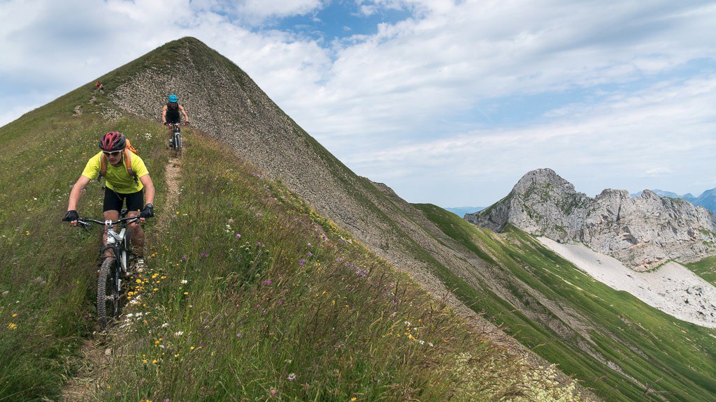 Départ du sommet sur l'arête sud