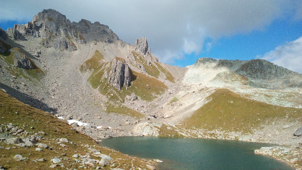 Pointe de Presset son Lac et Col du Grand Fond à droite