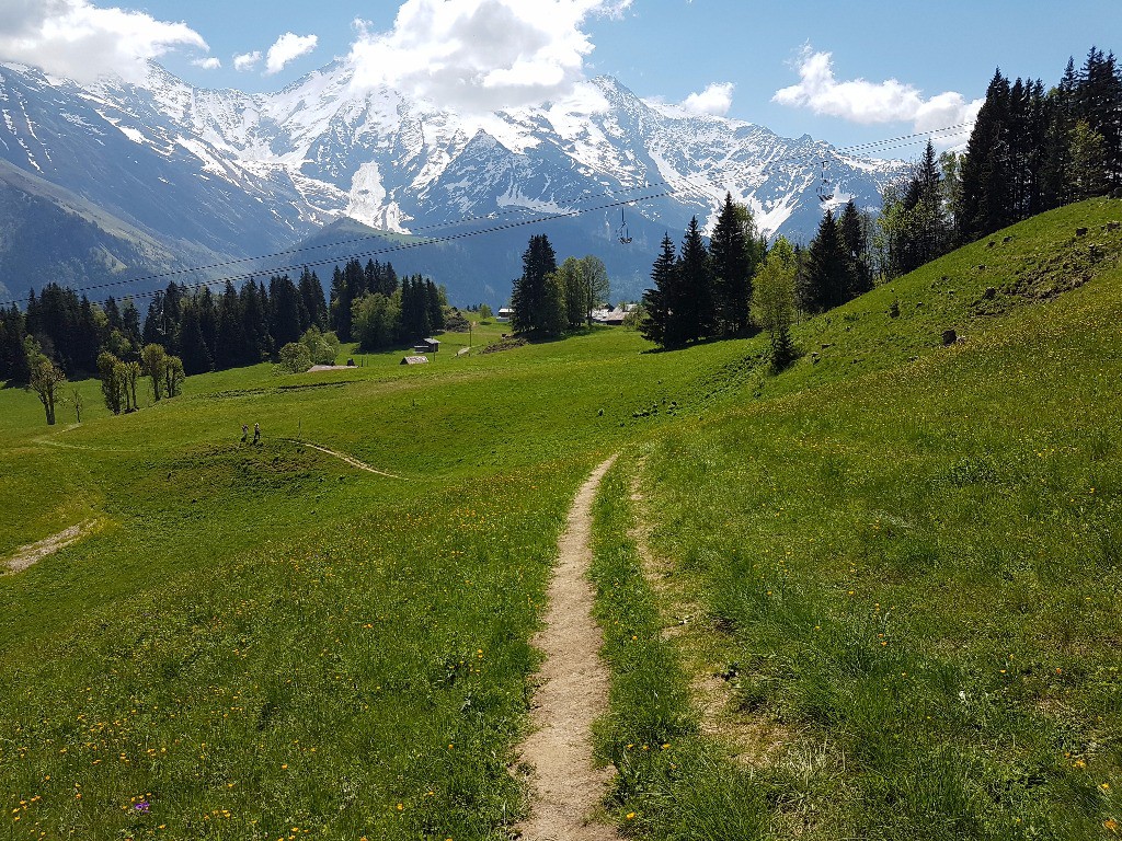 Sentier qui finit à St Nicolas de Véroce.