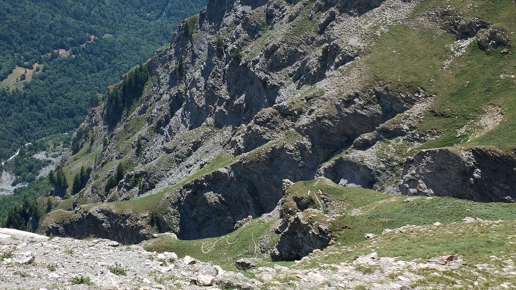 Au dessus de la zone la plus spectaculaire de la descente