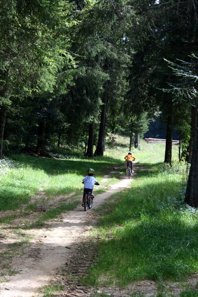 Zhou à Autrans : La descente sous Gève régale les enfants et cela sniffe le champignon à plein poumon. Miam, bonne poêlée ce soir.