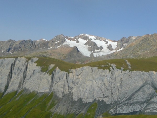 Cime de la Valette : Vue sur les Grandes Rousses en montant au Col des prés Nouveaux