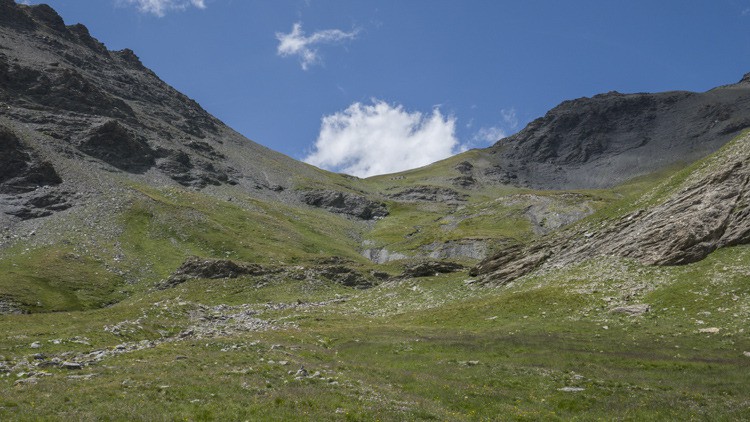 Roccia Verde, combe sommitale