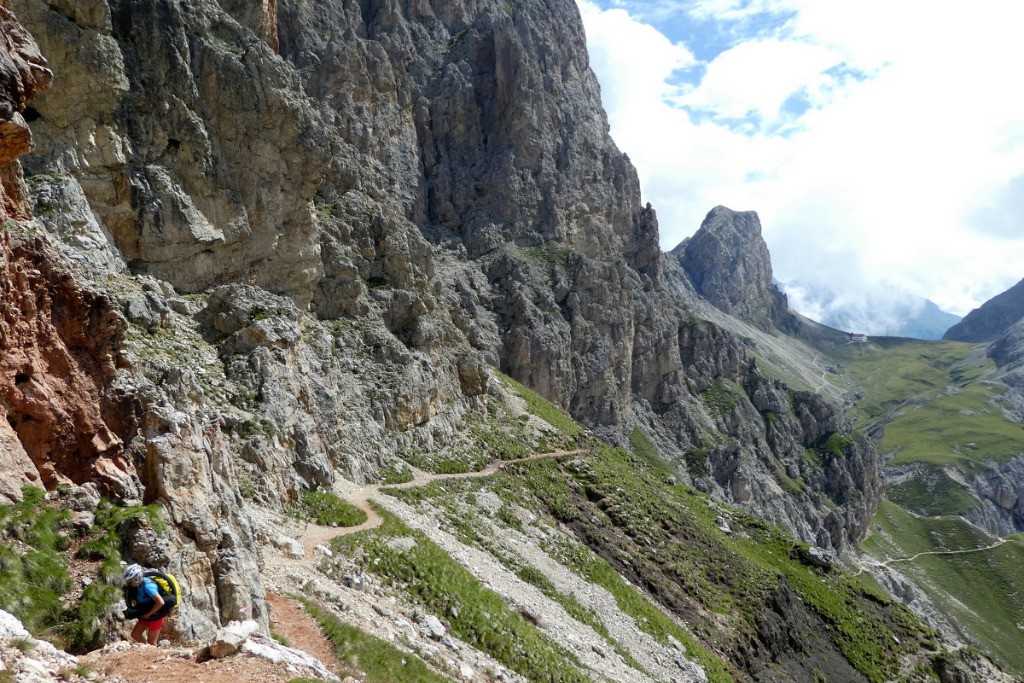 Début de portage après le refuge Tierser Alpl