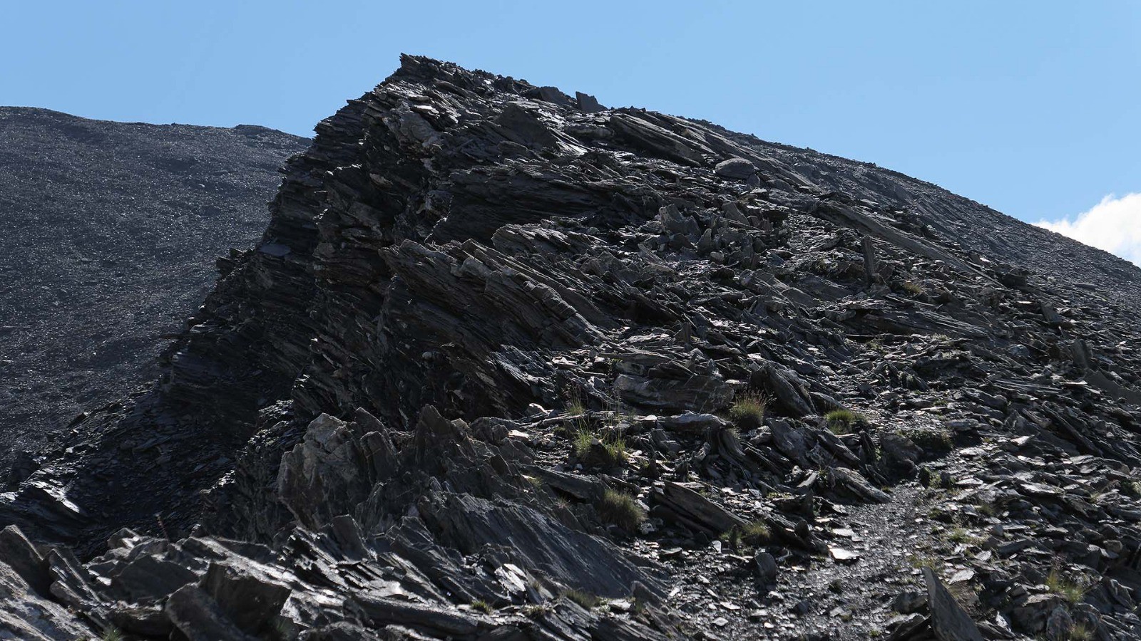 le crux sur l'arête ouest du Monte Faraut