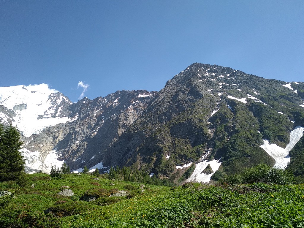 Arête  du Tricot, permettant de rejoindre l'aiguille de Bionassay, un moyen sauvage de faire le Mont Blanc...