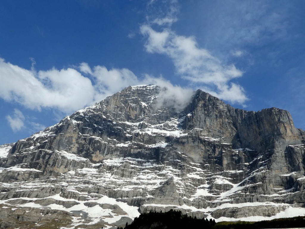 Eigerwand au soleil le soir vers 19 h