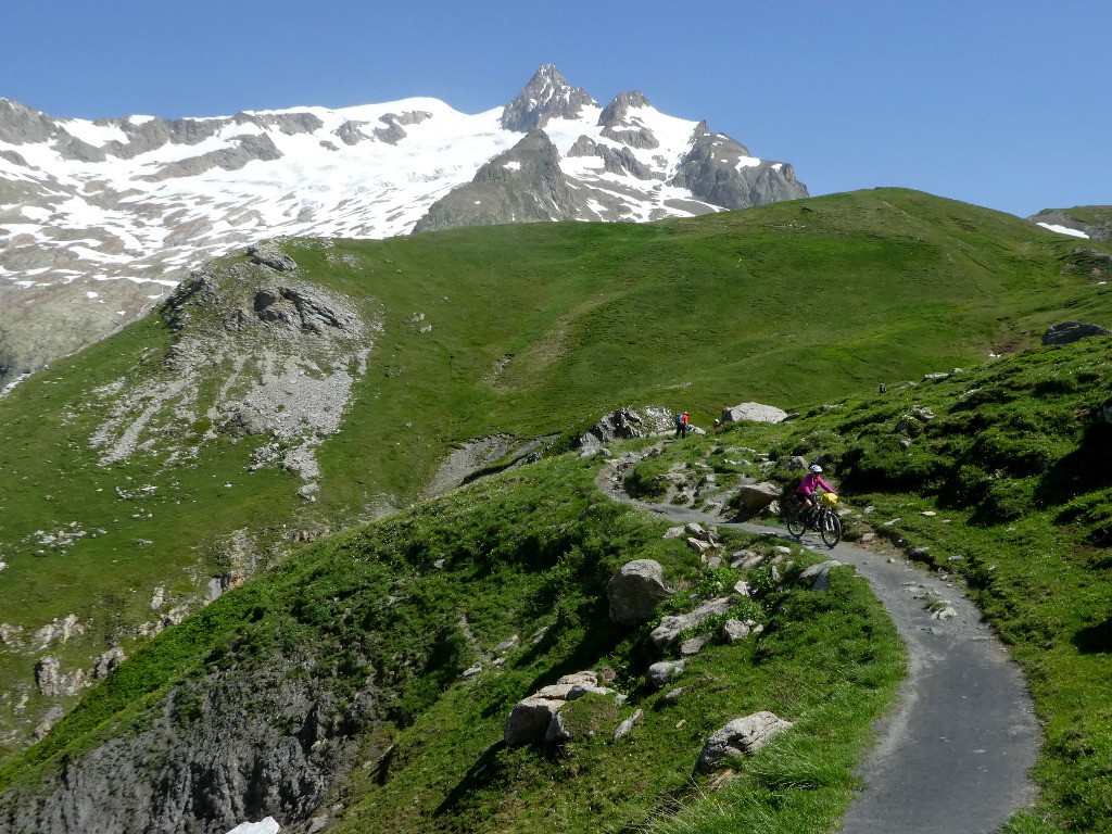 Descente du col de la Seigne: aiguille des Glaciers