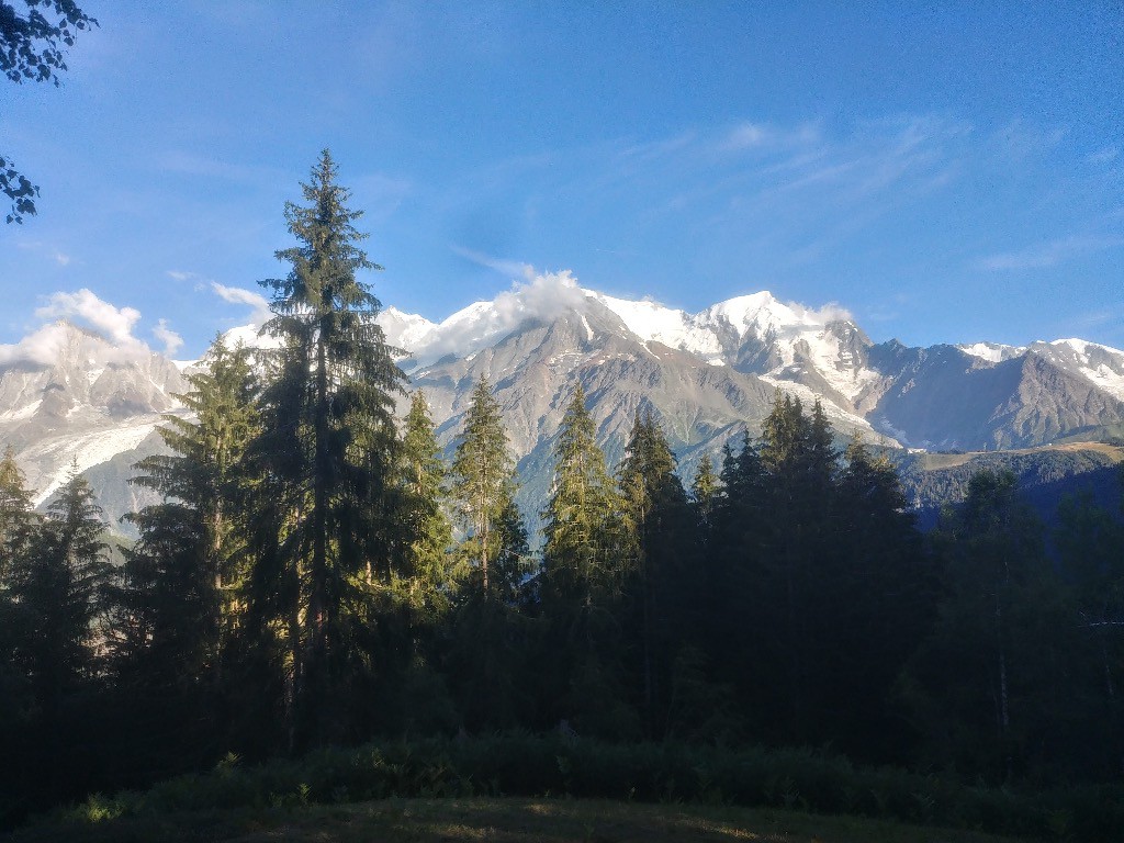 Mont blanc et sa robe d'été depuis le Mont Borrel