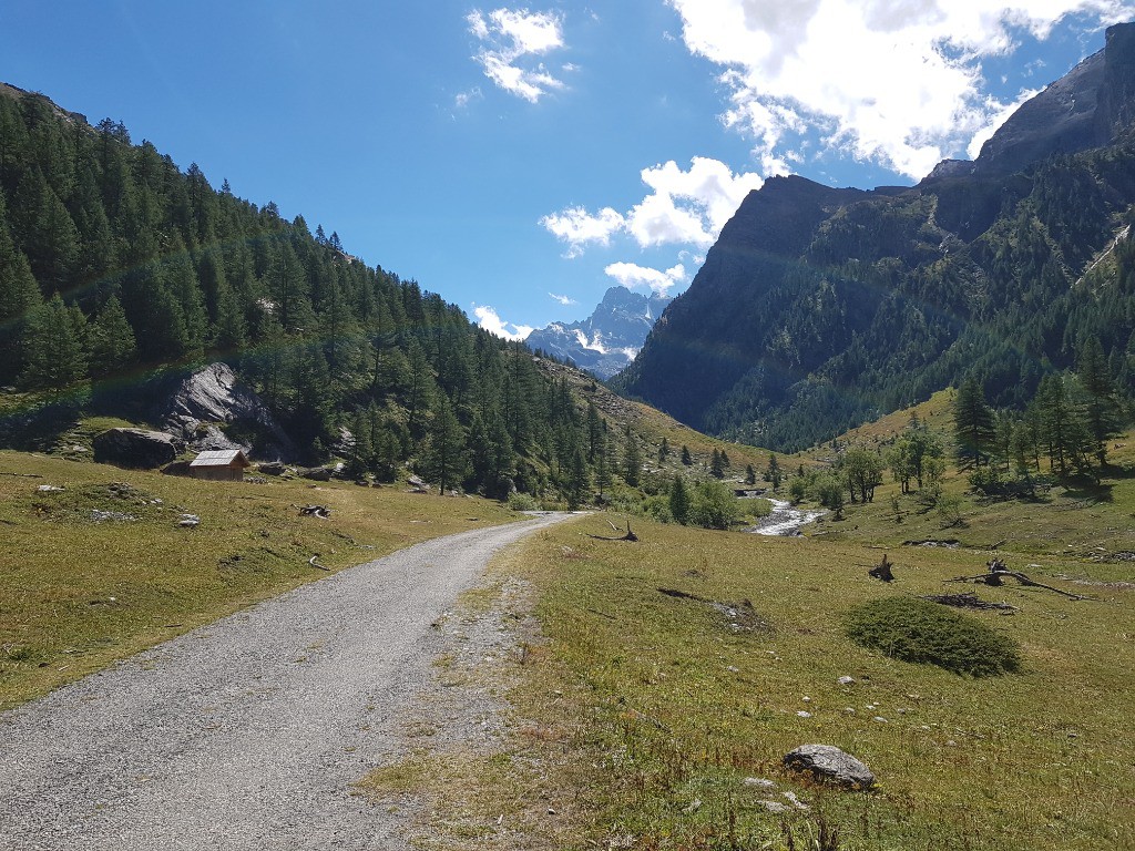 Piste avec vue sur le Viso