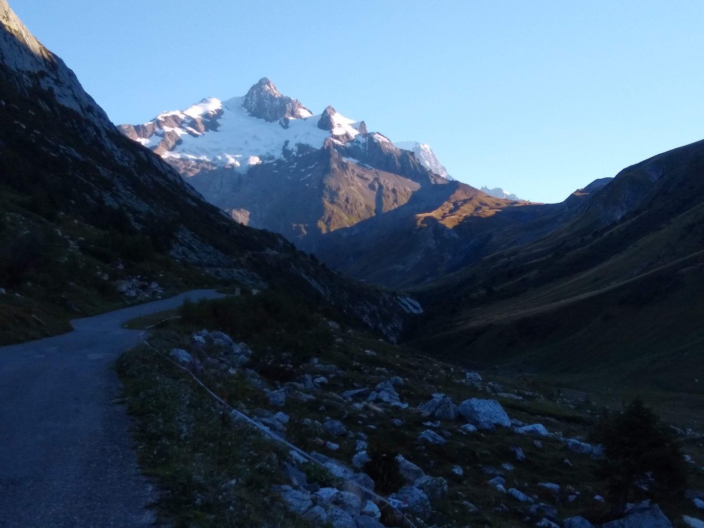 En direction du Col de la Seigne au petit matin