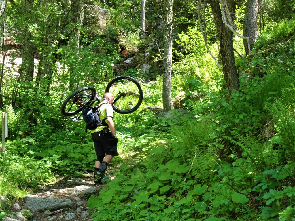 #12 Un peu de portage à la fin de la raide piste avant la buvette Un peu de portage à la fin de la raide piste avant la buvette