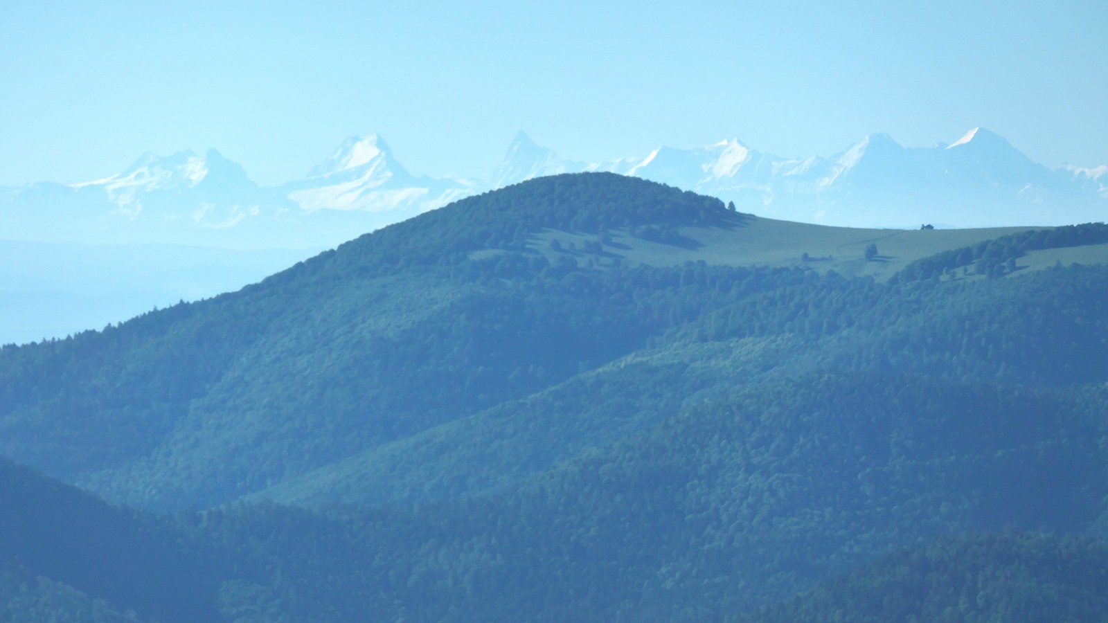 Vue sur les Alpes suisses depuis le Petit Ventron