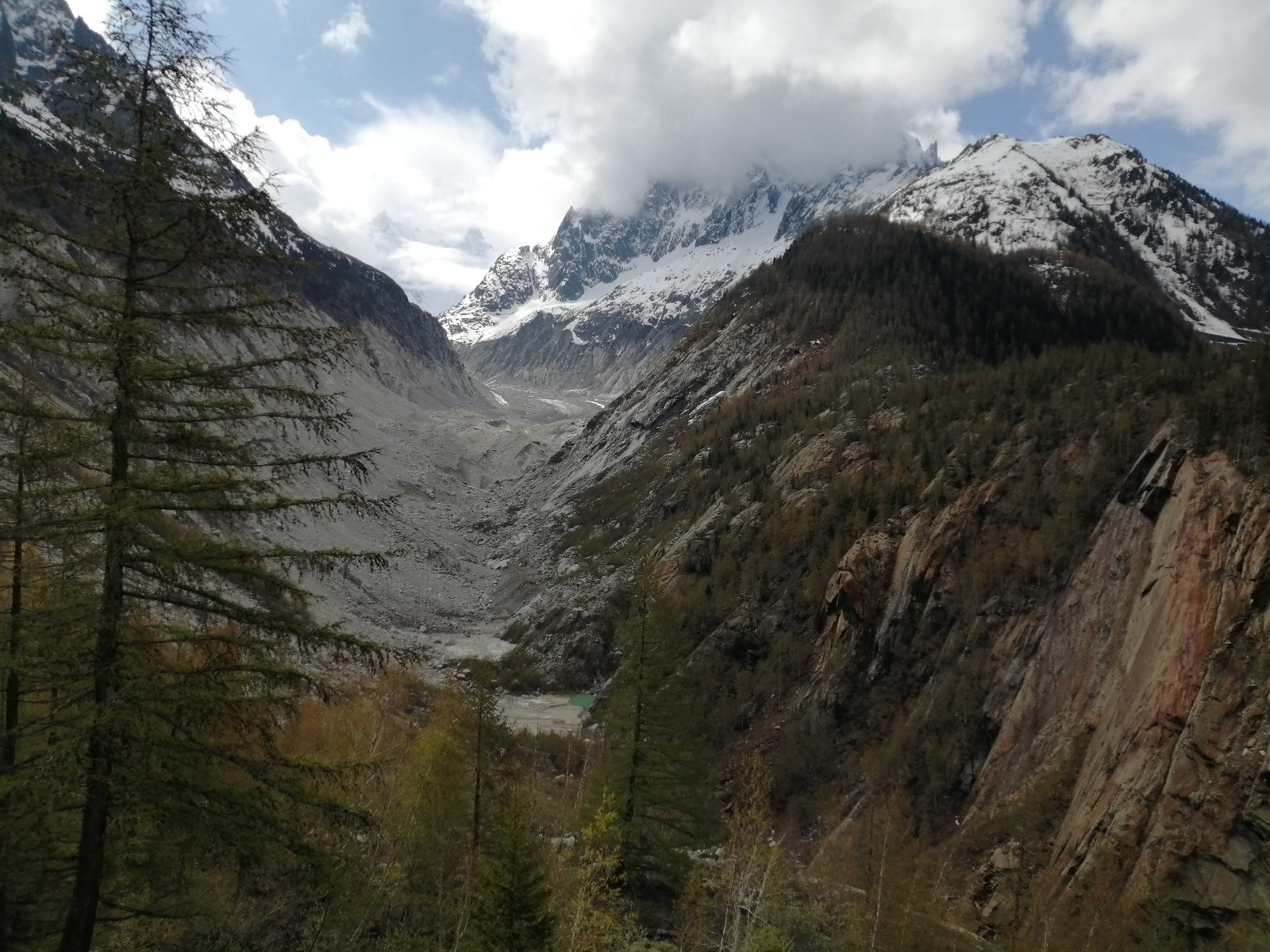 Point de vue sur  les restes de la Mer de Glace